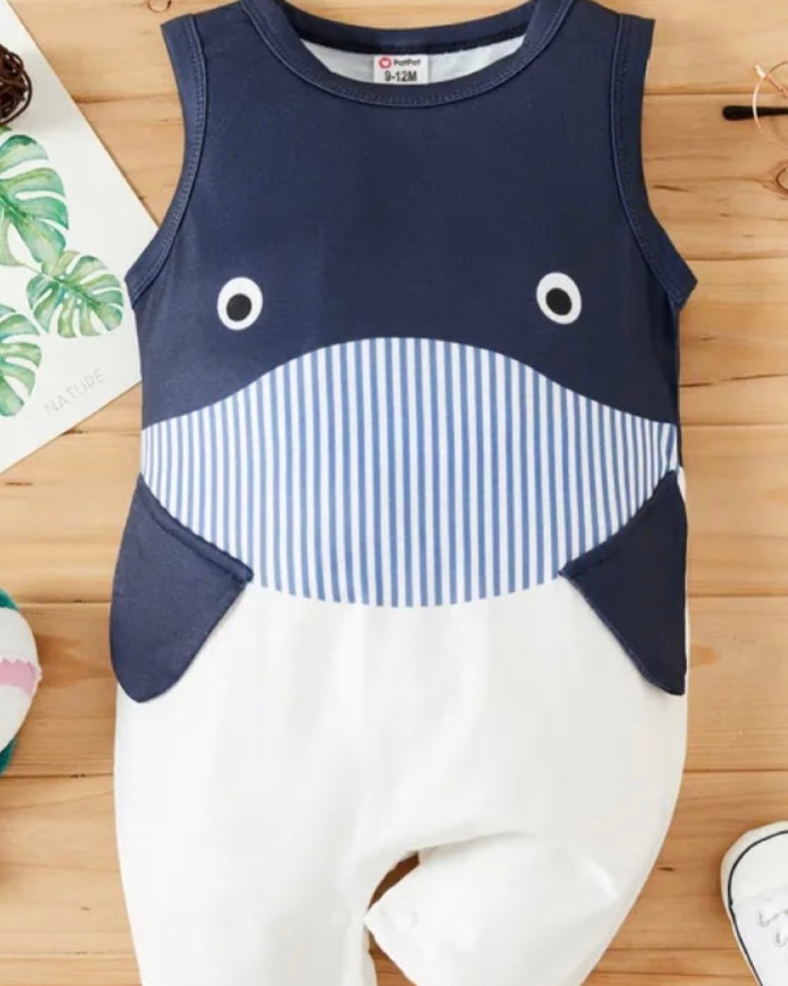 Whale Stripe Print  Jumpsuits