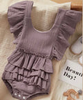Purple Ruffle Baby Romper