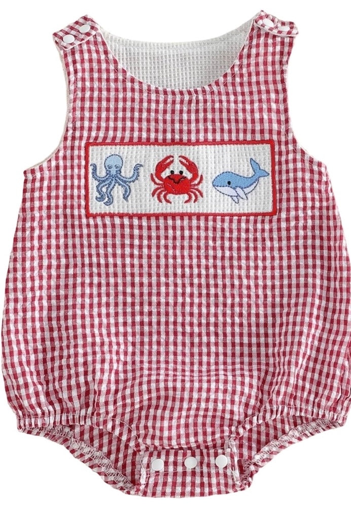 Ocean Friends Smocked Romper