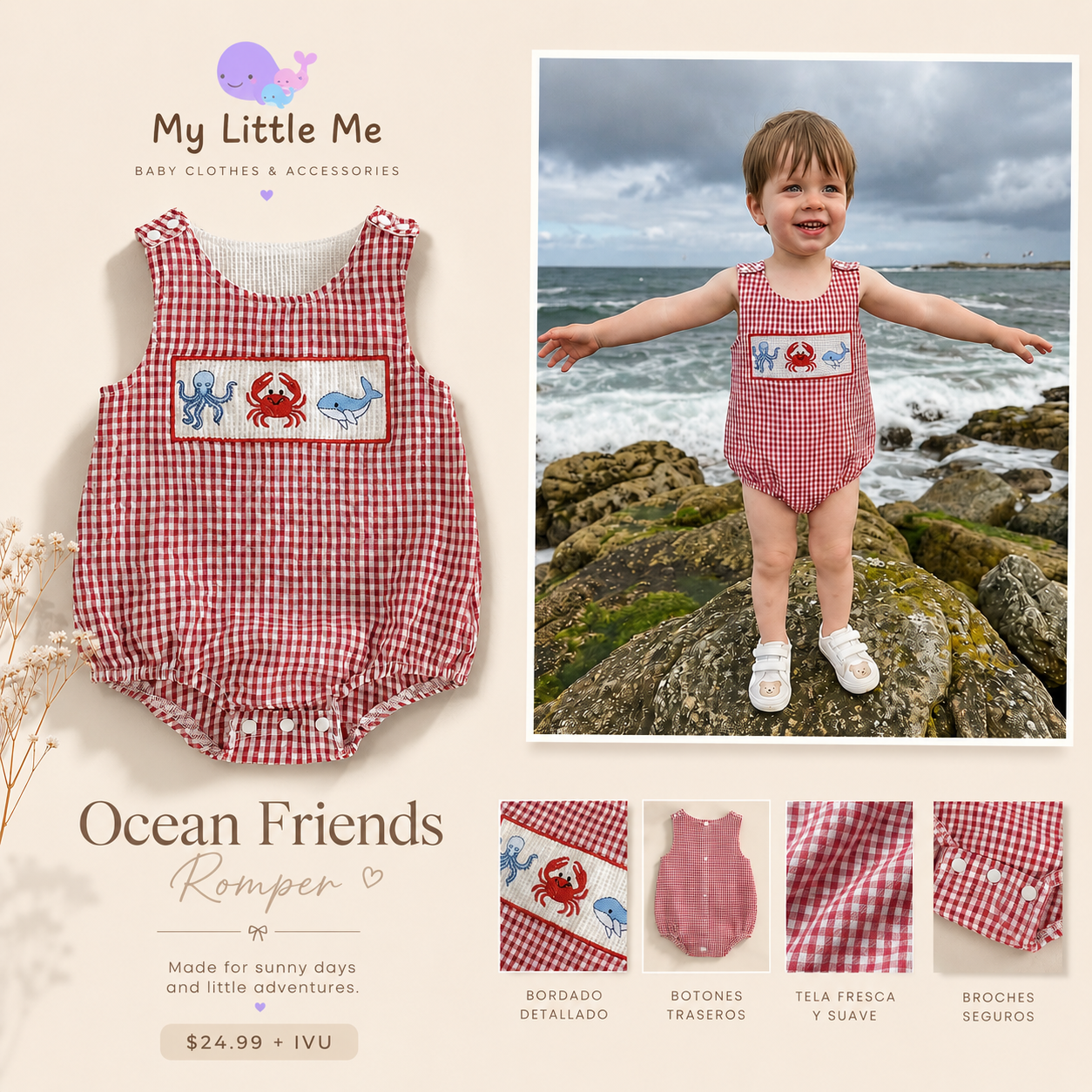 Ocean Friends Smocked Romper